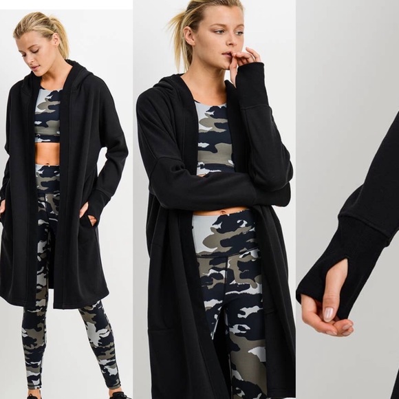 ✖️LAST 1 BUNNY LS CARDIGAN WITH HOODIE | BLACK - Picture 3 of 9